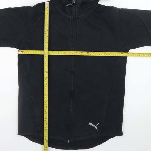 Puma Teens Black 2XL Full Zip Hoodie with Logo