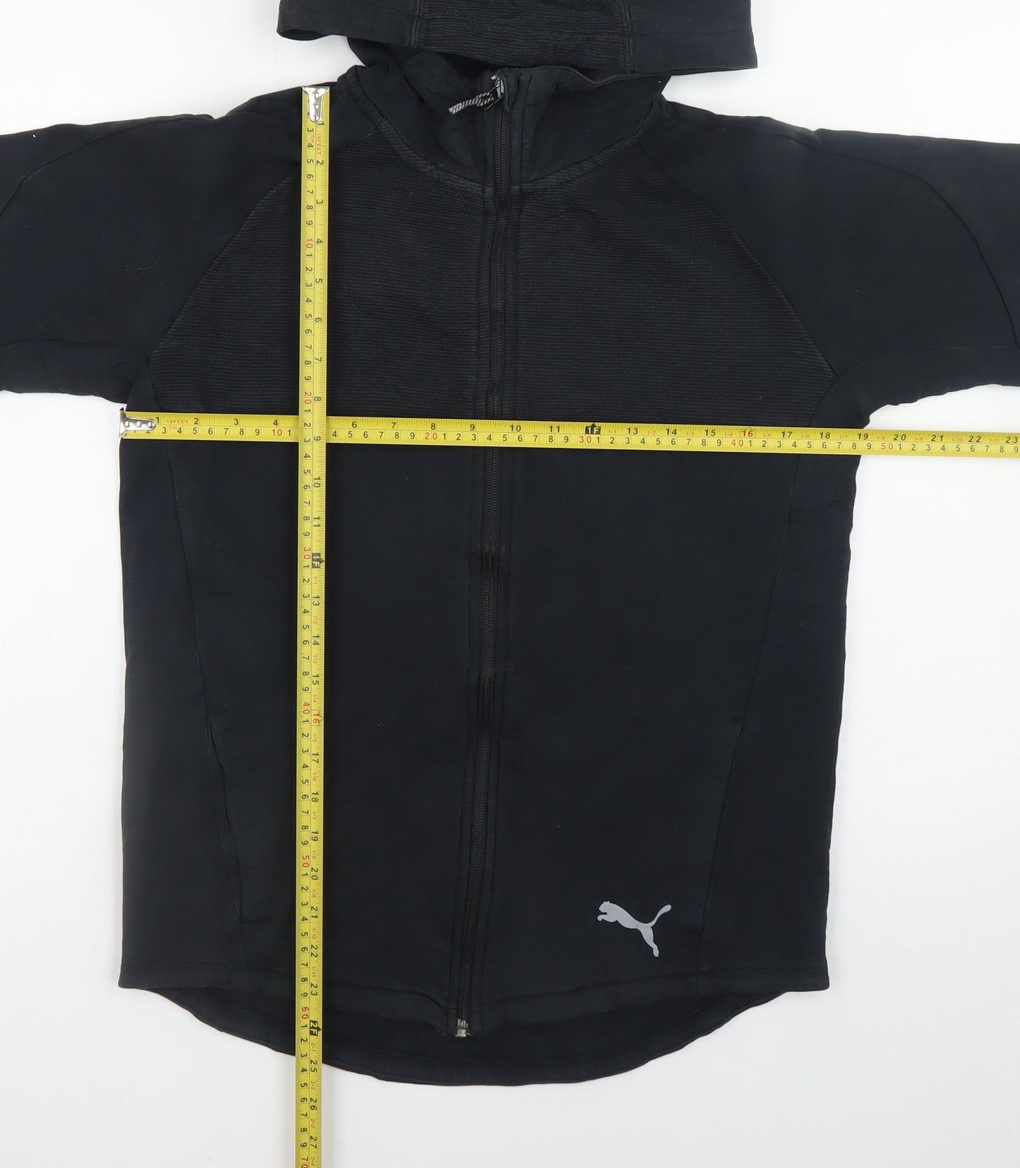Puma Teens Black 2XL Full Zip Hoodie with Logo
