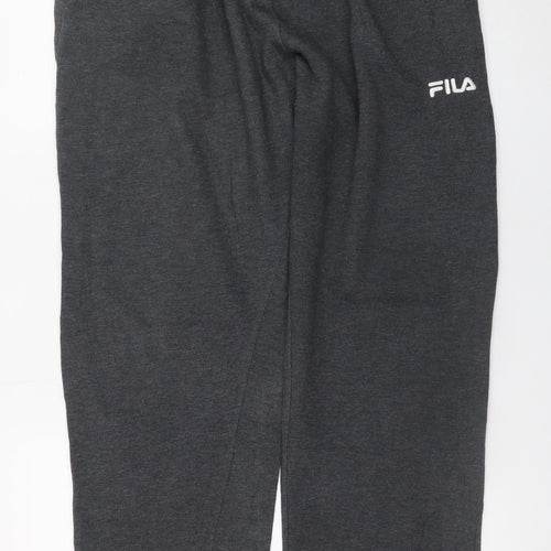 Fila Mens Grey L Sweatpants Regular Fit Logo Joggers