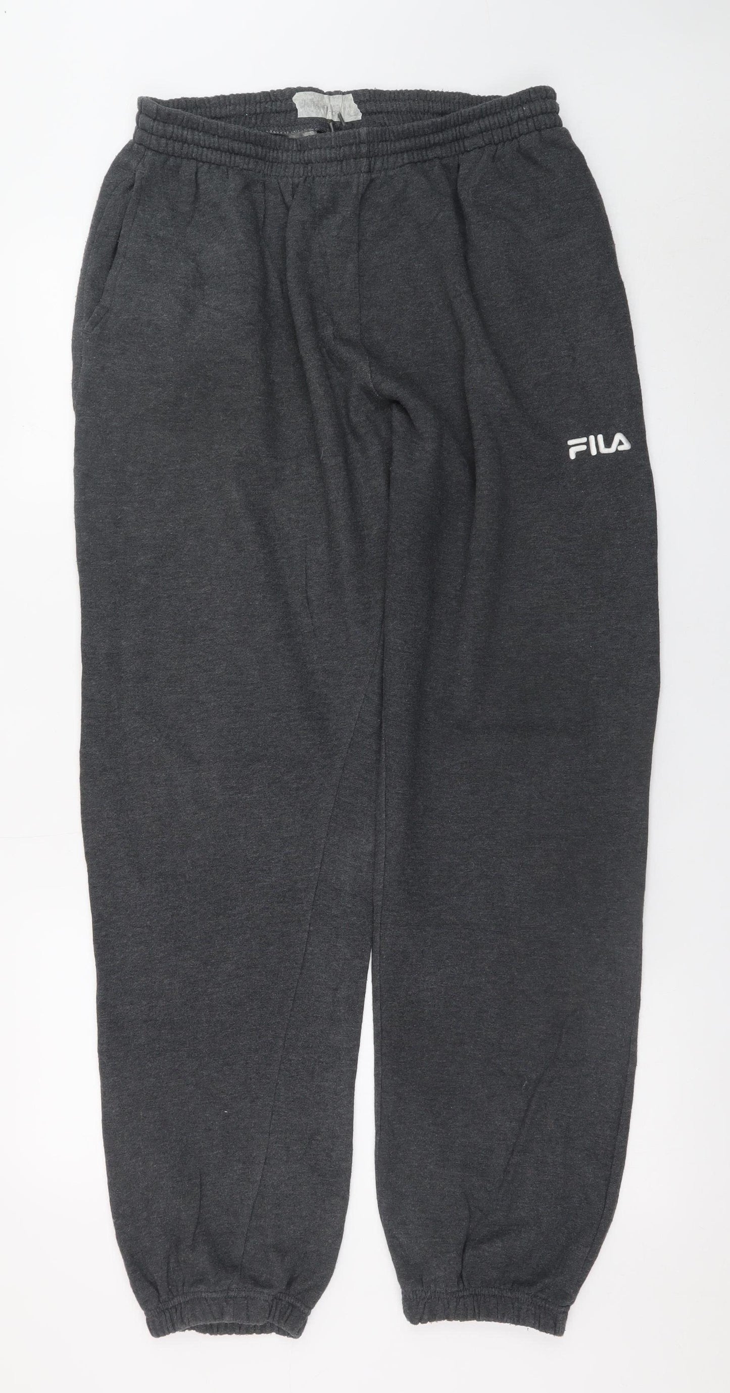 Fila Mens Grey L Sweatpants Regular Fit Logo Joggers