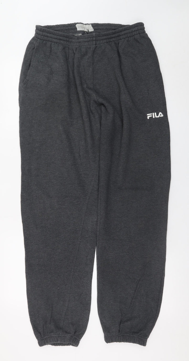 Fila Mens Grey L Sweatpants Regular Fit Logo Joggers