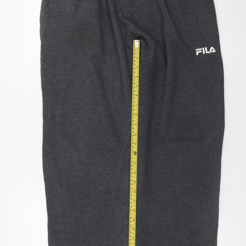 Fila Mens Grey L Sweatpants Regular Fit Logo Joggers