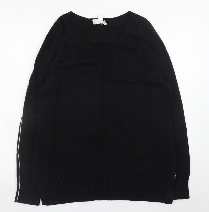The White Company Women Black M V-Neck Pullover Jumper