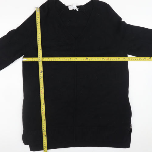 The White Company Women Black M V-Neck Pullover Jumper
