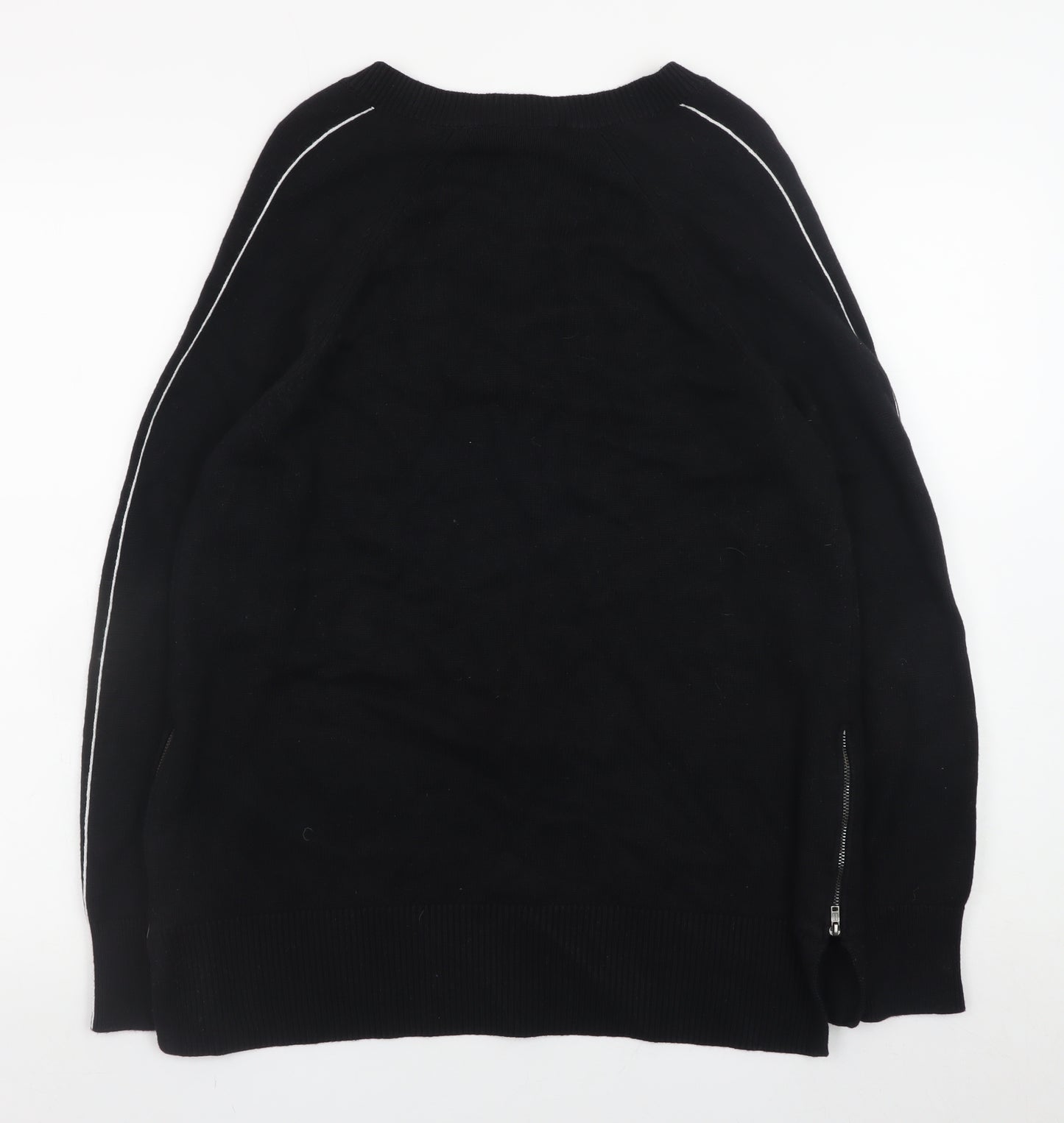 The White Company Women Black M V-Neck Pullover Jumper