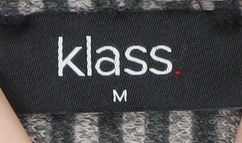 Klass Women Grey Purple Chevron Knit Shift Dress M
