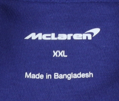 McLaren Mens Blue Full Zip Hoodie XXL Racing Graphic Sweatshirt