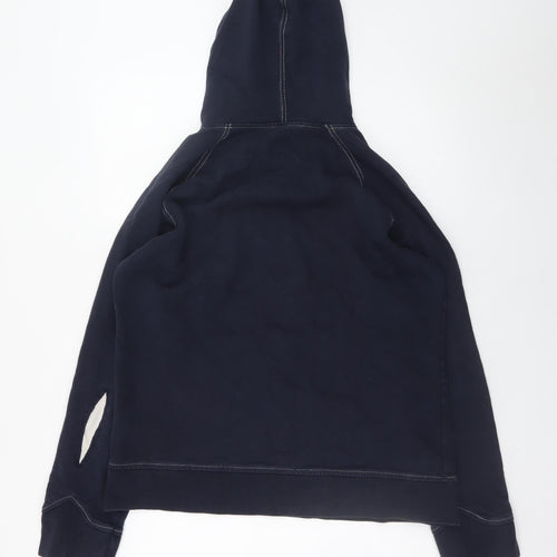 Topman Men's Navy Blue XL Pullover Hoodie with Claw Slash Design