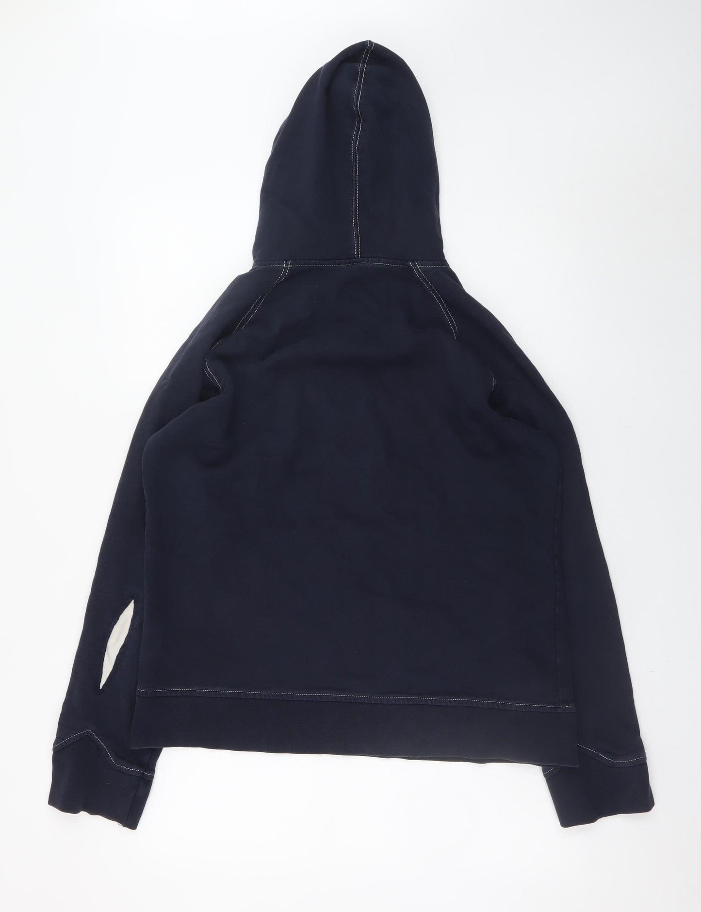 Topman Men's Navy Blue XL Pullover Hoodie with Claw Slash Design