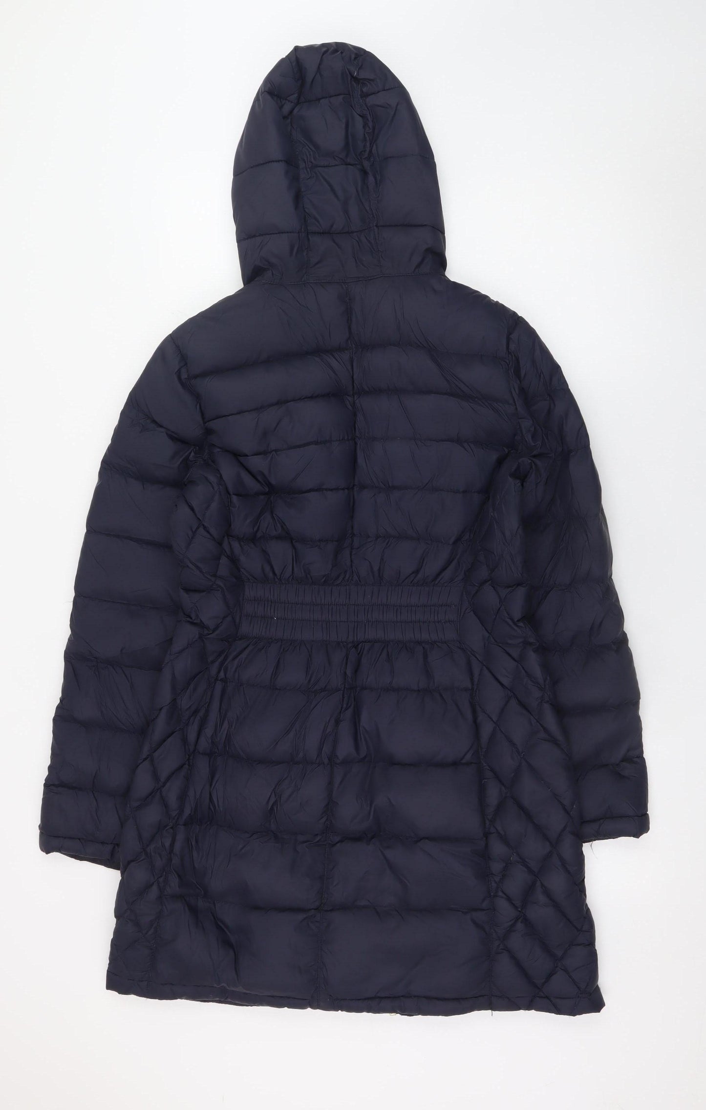 Michael Kors Women's Blue Long Hooded Down Puffer Coat Size S