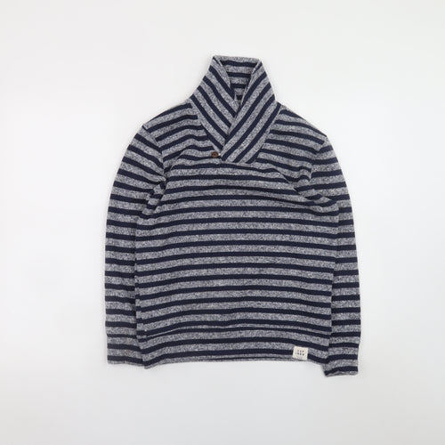 GAP Kids Navy Grey Striped Pullover Sweatshirt 10-11 Years