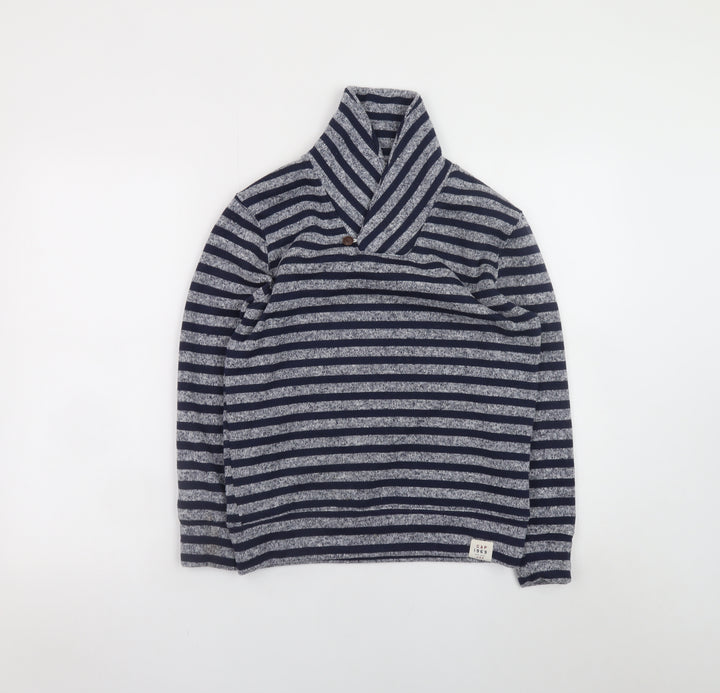 GAP Kids Navy Grey Striped Pullover Sweatshirt 10-11 Years