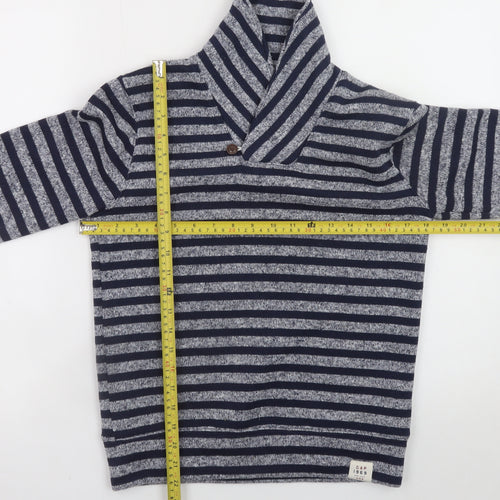 GAP Kids Navy Grey Striped Pullover Sweatshirt 10-11 Years