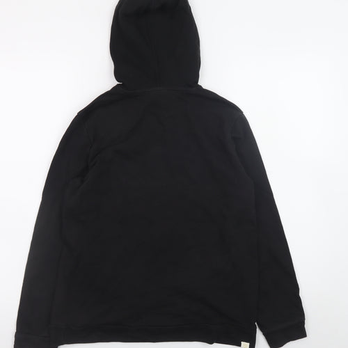 Puma Boys Black Pullover Hoodie 13-14 Years Cotton Viscose Logo Sweatshirt