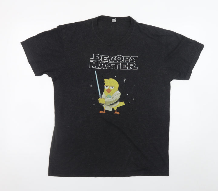 Next Level Men’s Black DevOps Master Graphic T-Shirt Size M