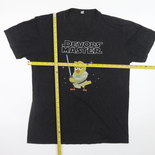 Next Level Men’s Black DevOps Master Graphic T-Shirt Size M