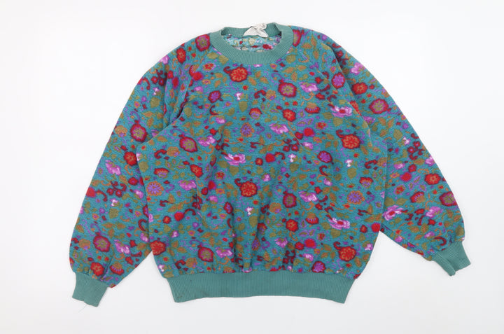 Forenza Women's Multicoloured Floral Wool Blend Pullover Jumper M