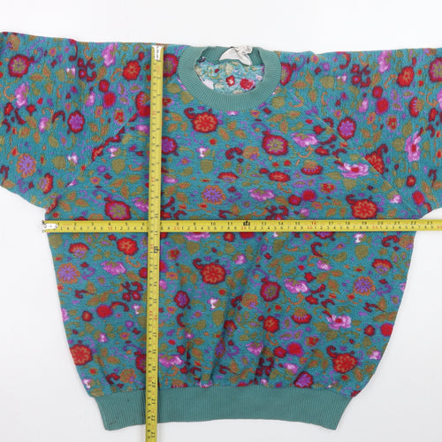 Forenza Women's Multicoloured Floral Wool Blend Pullover Jumper M