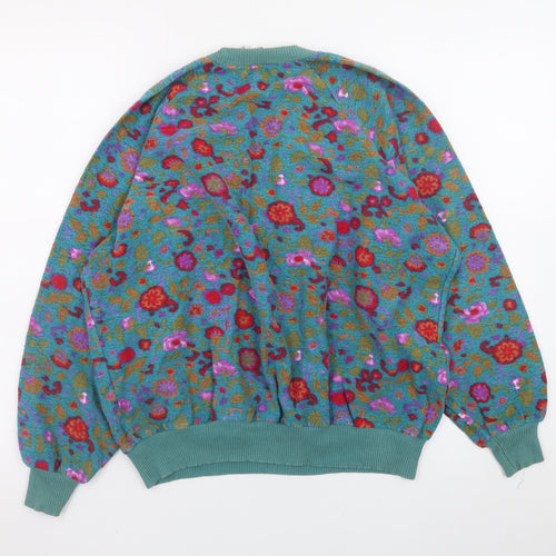 Forenza Women's Multicoloured Floral Wool Blend Pullover Jumper M