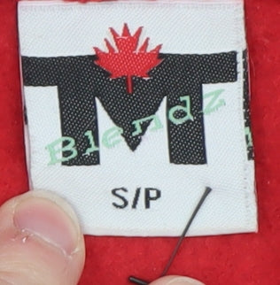 TM Blenz Men's Red Pullover Hoodie Small Canada Logo Fleece