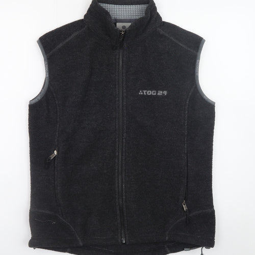 TOG24 Womens Black Fleece Waistcoat Bodywarmer Size 10