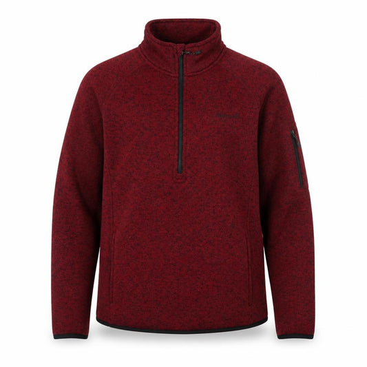 Front view of Avalanche Men's Red Fleece 1/4 Zip Pullover Sweatshirt, size S