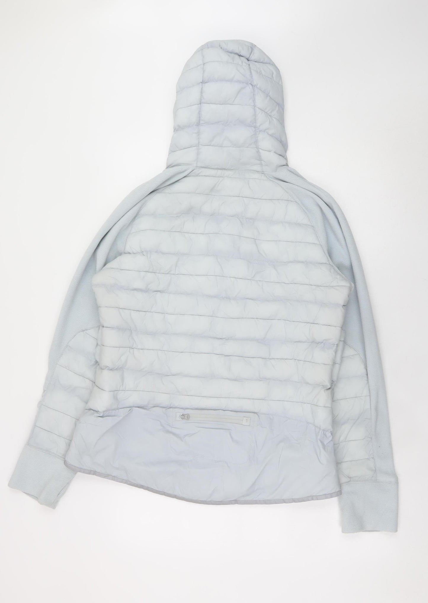 GapFit Womens Grey Hooded Puffer Jacket Size L Lightweight