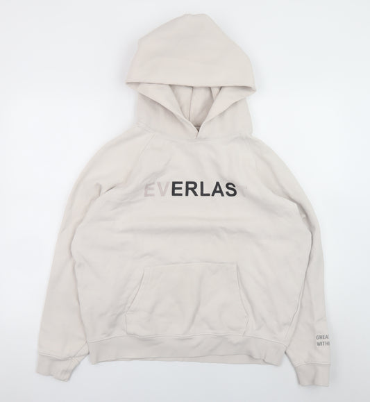 Everlast Men Beige Pullover Hoodie S Regular Fit Sportswear