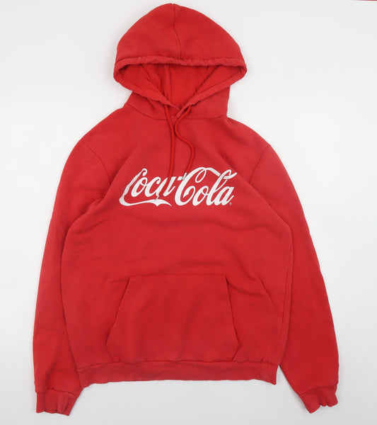 Primark Men's Red Coca-Cola Pullover Hoodie XL Graphic Logo