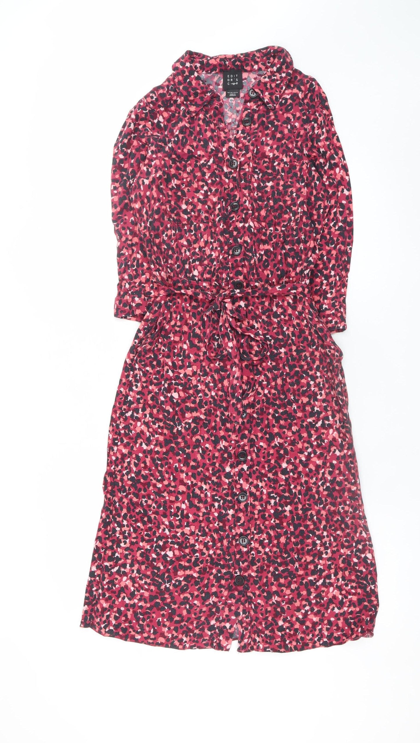 Editor's Cut Women's Multicoloured Animal Print Shirt Dress Size 8