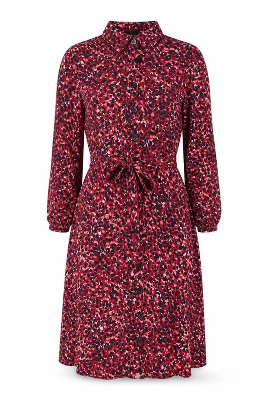 Front view of Editor's Cut Women's Multicoloured Animal Print Shirt Dress, size 8