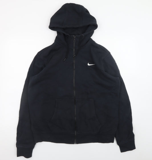 Nike Men's Black Full Zip Hoodie L Regular Fit Fleece Sweatshirt