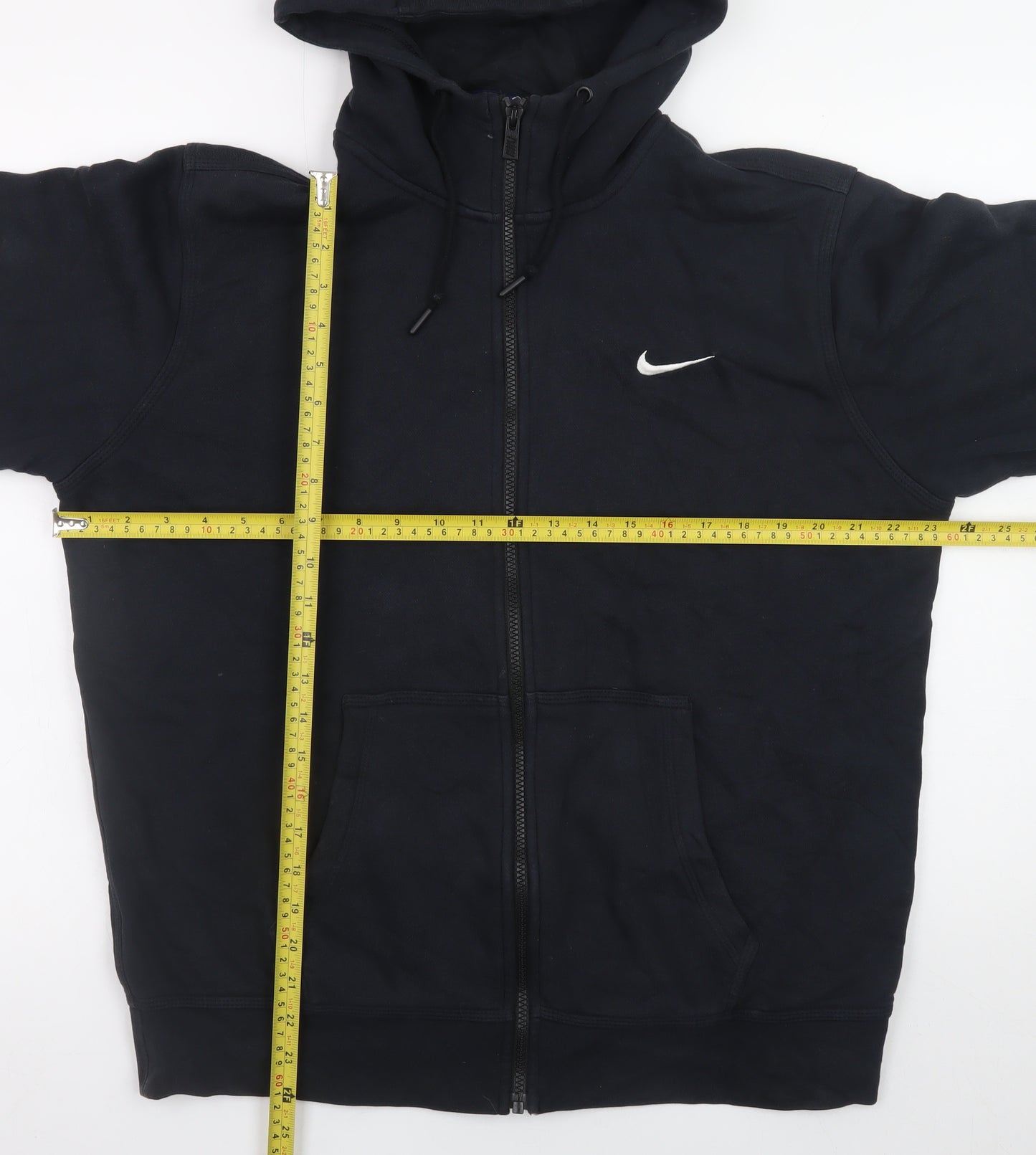 Nike Men's Black Full Zip Hoodie L Regular Fit Fleece Sweatshirt