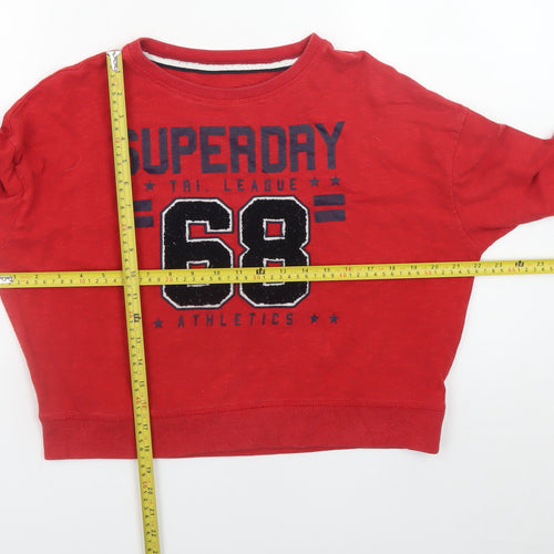 Superdry Women's Red XS Cropped Pullover Sweatshirt 68 Athletics