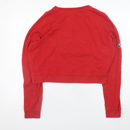 Superdry Women's Red XS Cropped Pullover Sweatshirt 68 Athletics