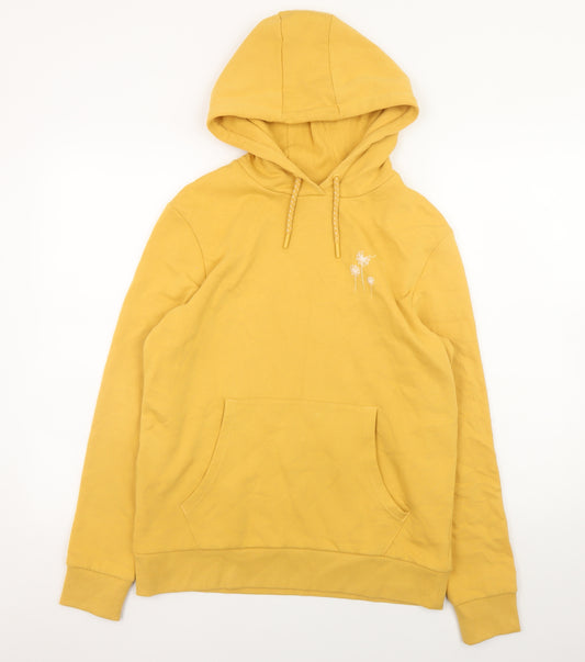 Mountain Warehouse Womens Yellow Pullover Hoodie UK 8 Cotton Blend