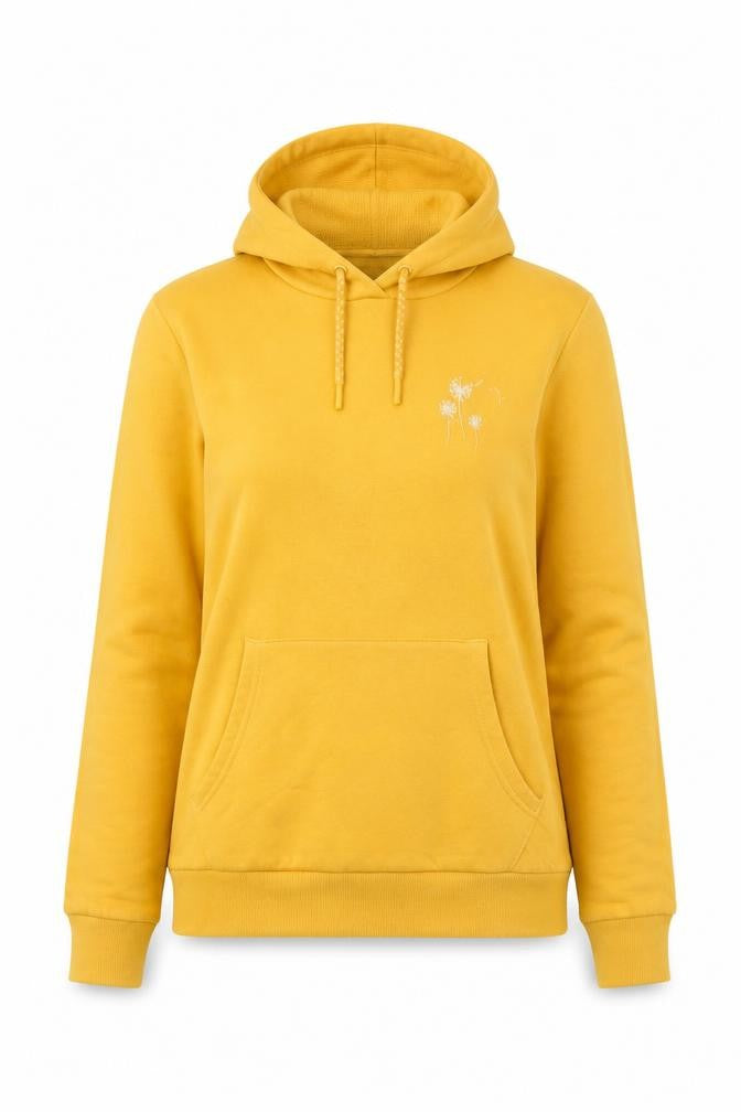 Front view of Mountain Warehouse women’s yellow pullover hoodie uk 8 cotton blend