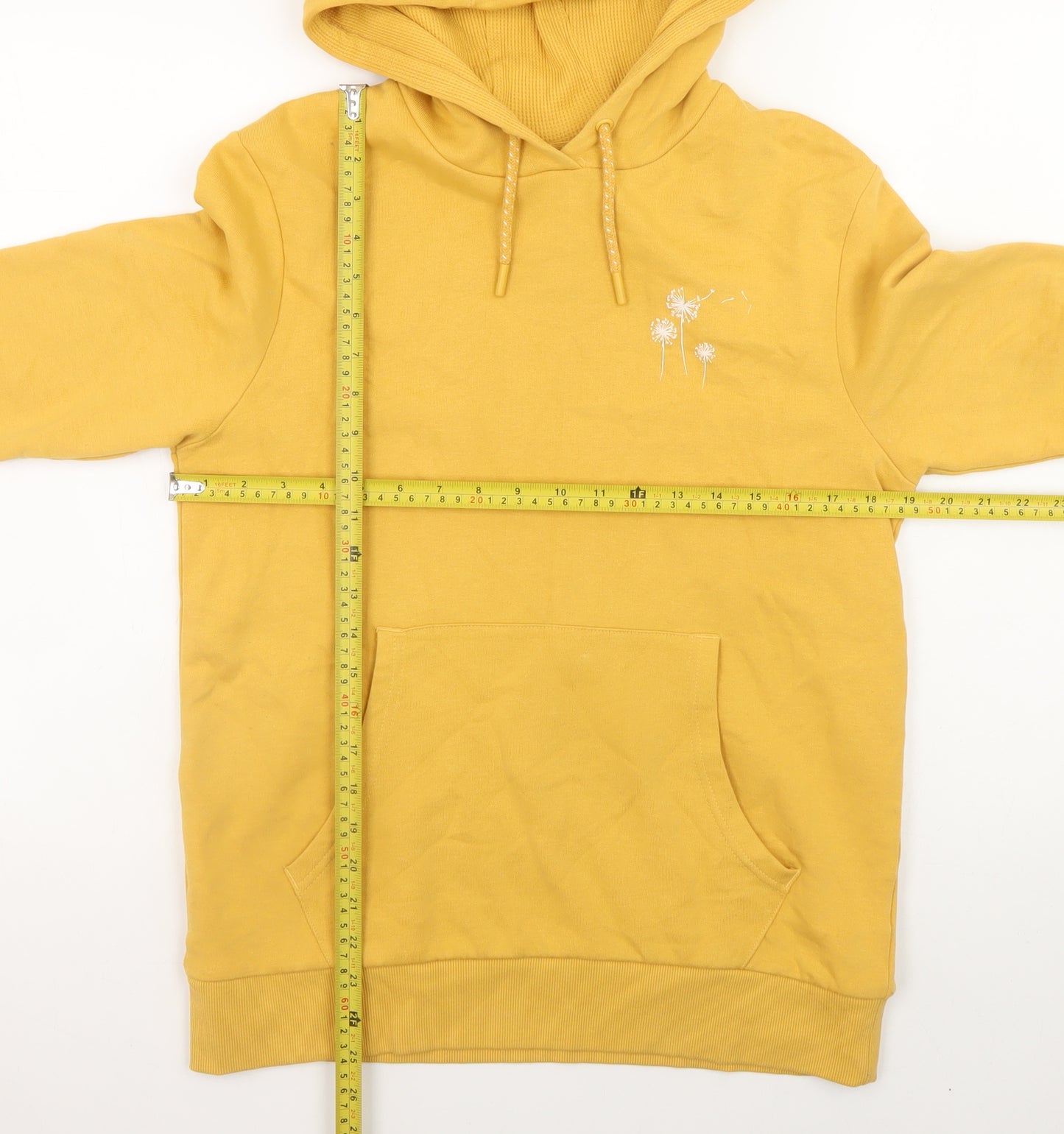 Mountain Warehouse Womens Yellow Pullover Hoodie UK 8 Cotton Blend