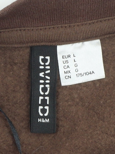 H&M Divided Brown Cropped Pullover Sweatshirt Women L National Athletics