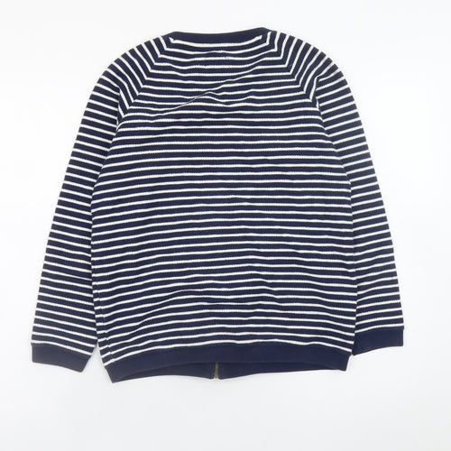Jack Wills Womens Blue Striped Cotton Bomber Jacket UK 8
