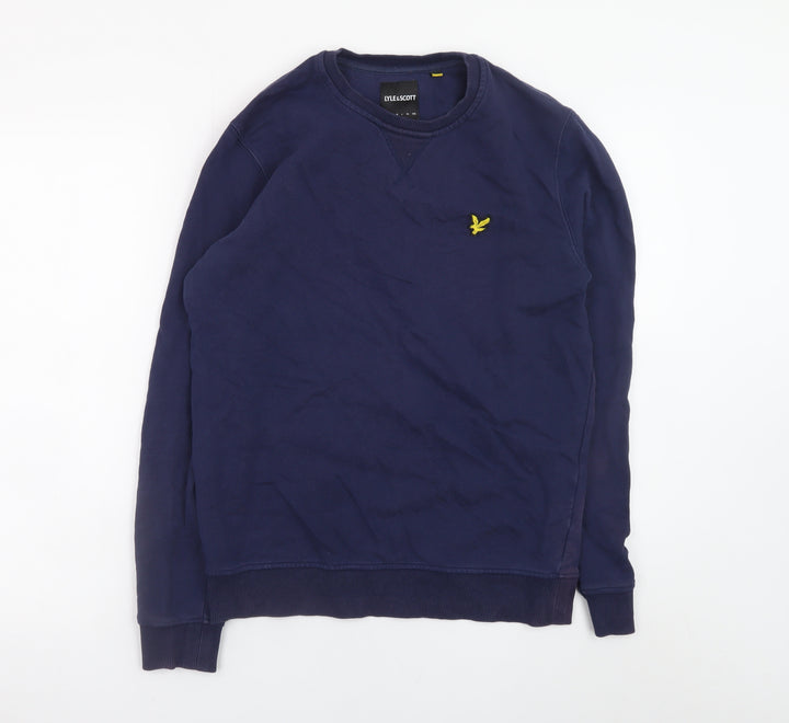 Lyle & Scott Men's Blue Crew Neck Cotton Sweatshirt Size L