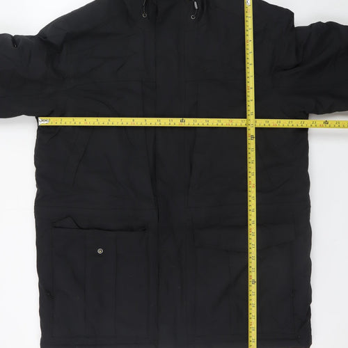Peter Storm Men's Black S Winter Parka Hooded Faux Fur Trim Jacket