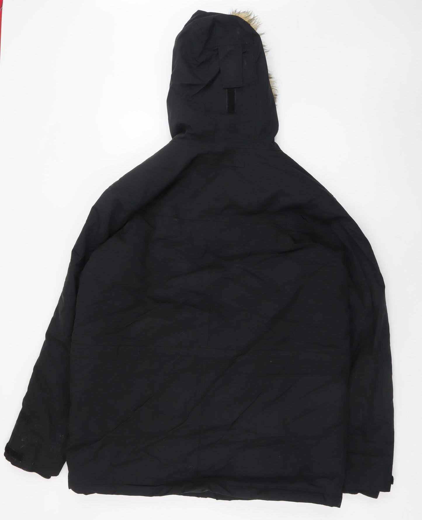 Peter Storm Men's Black S Winter Parka Hooded Faux Fur Trim Jacket