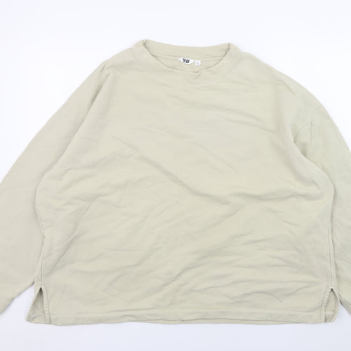 Uniqlo Men’s Beige XL Crew Neck Cotton Pullover Sweatshirt
