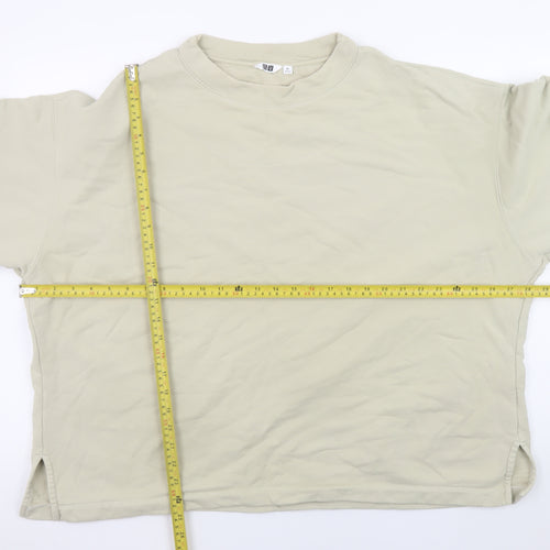 Uniqlo Men’s Beige XL Crew Neck Cotton Pullover Sweatshirt