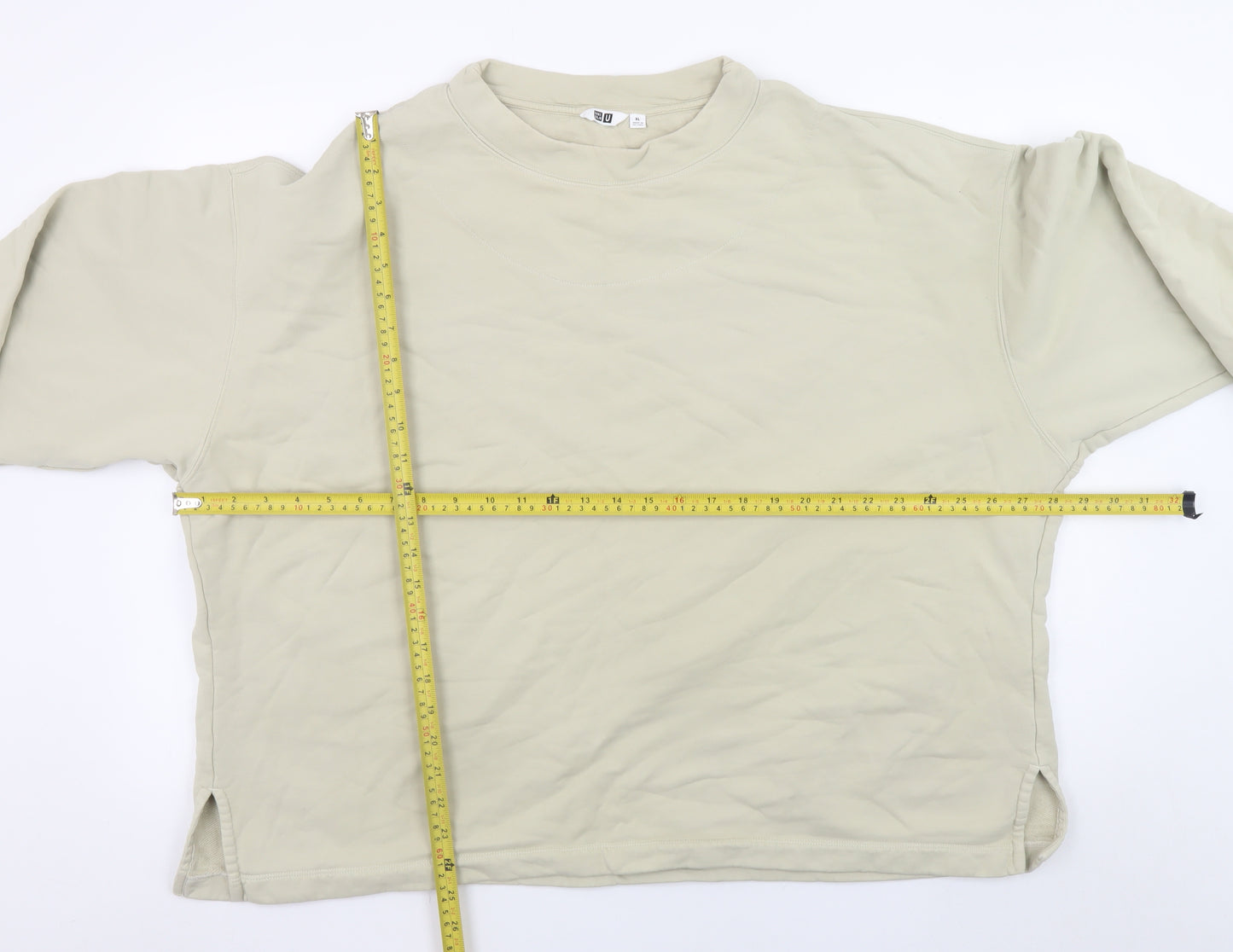 Uniqlo Men’s Beige XL Crew Neck Cotton Pullover Sweatshirt