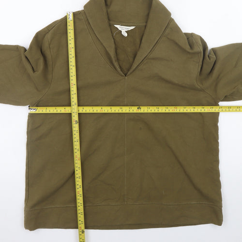 Seasalt Cornwall Womens Khaki Green Cotton Sweatshirt UK 12 Pullover