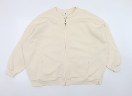 River Island Women Beige Full Zip Relaxed Basic Jacket Size 22