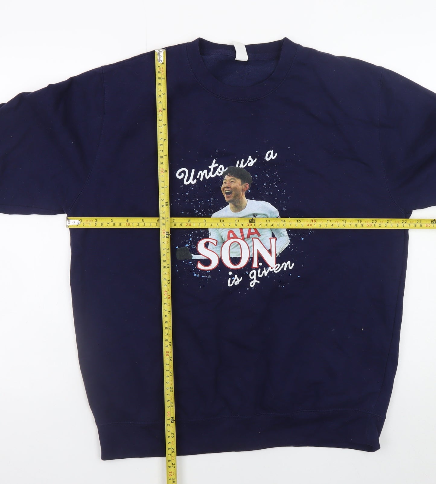 JustHoods Men's Blue Graphic Print Pullover Sweatshirt L