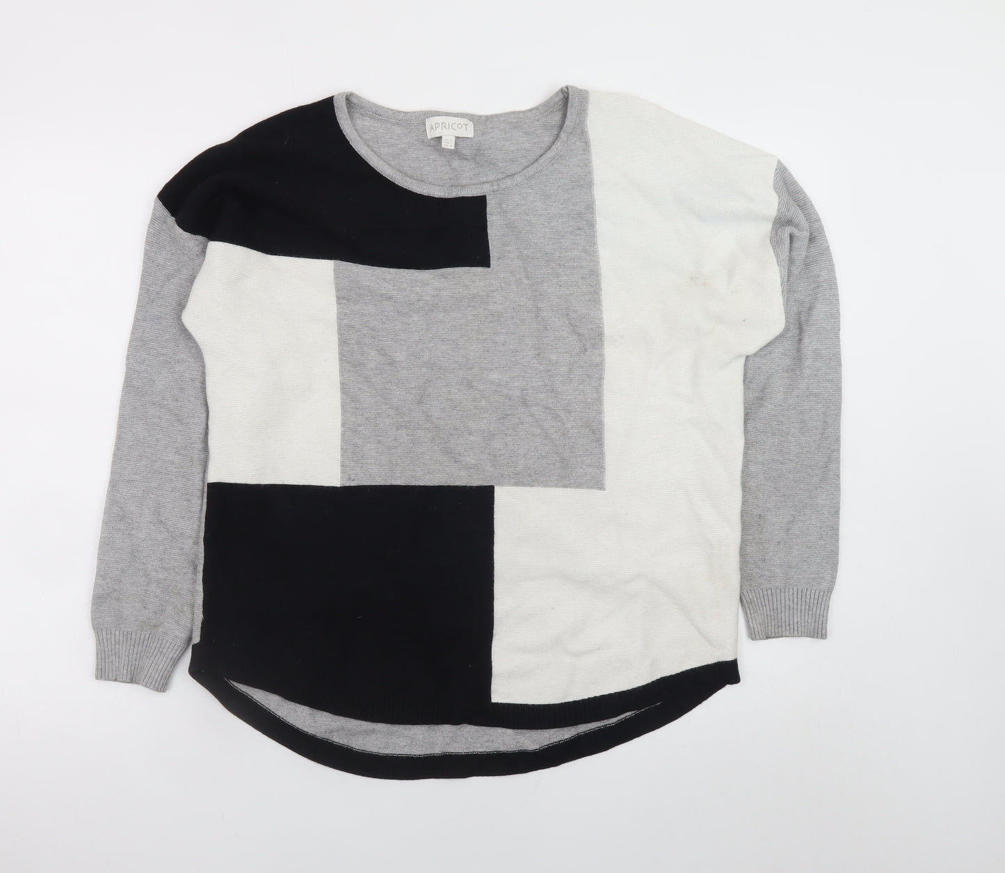 Apricot Women Grey Geometric Knit Pullover Jumper Size 14